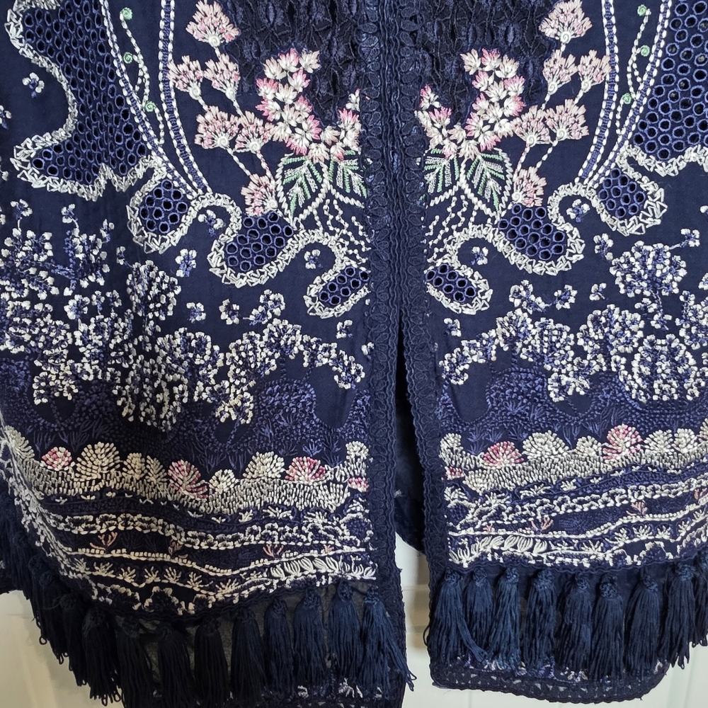 Suffuse By Sana Yasir Navy Blue Salwar Kameez 4‎ Piece Set Sz Medium - Picture 5 of 9